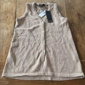 Truth by Republic Mauve Beige Button Down Tank Sweater